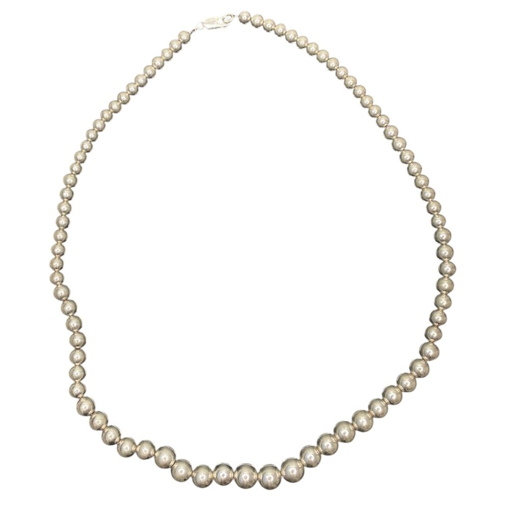 Rare Vintage Tiffany & Co. Hardwear Graduated Ball Necklace 925 Signed